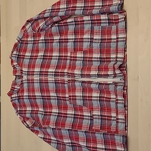 LIKE NEW 90s Erika & Co. Red plaid Flannel Hoodie with Pockets